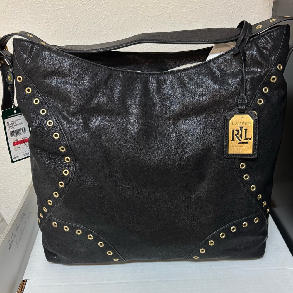 Black Leather Ralph Lauren new with tags women’s tote